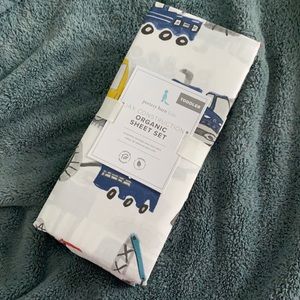 Pottery barn kids Jax construction organic sheet set toddler